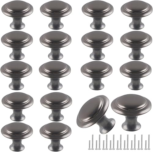 Miniatura 11 de Romeda Juego de 18 Piezas de Herrajes para Cajones - Pomos y Tiradores de 30mm en Negro para Cómodas y Cocinas con Tornillo