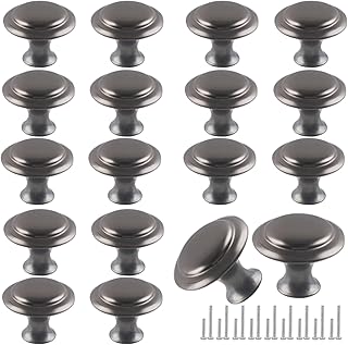 Romeda 18 Piece Drawer Knobs, 30mm Gray Cabinet Knobs, Dresser & Kitchen Drawer Pulls with Screw