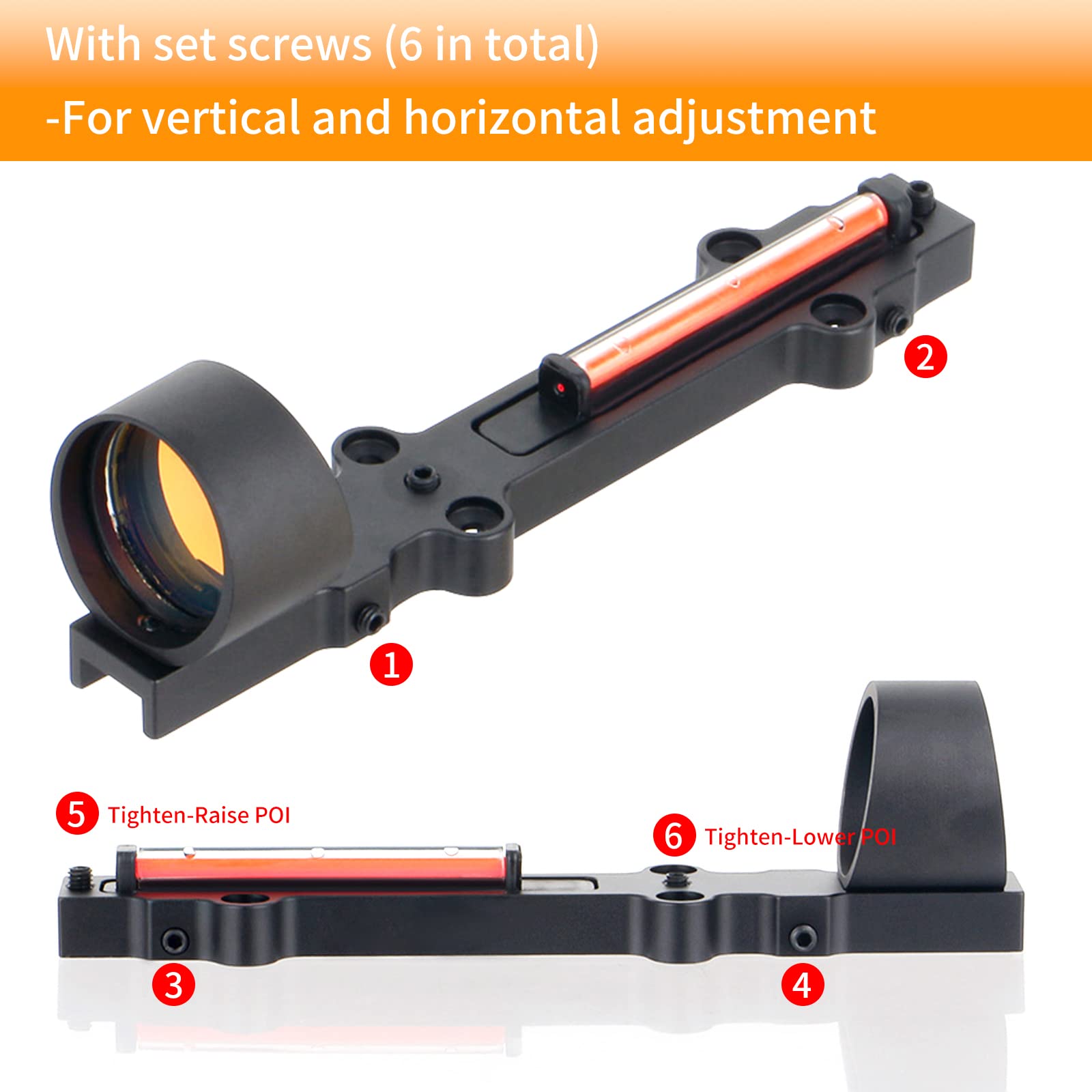 Mirino a punti rossi o verdi 3 MOA Circle Dot Sight fibra ottica leggero 10mm Rib Rail slide