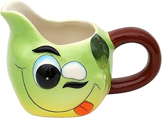 Dekohelden24 22284 - Jarra de leche (cerámica, 14 x 11 x 8,5 cm), color verde