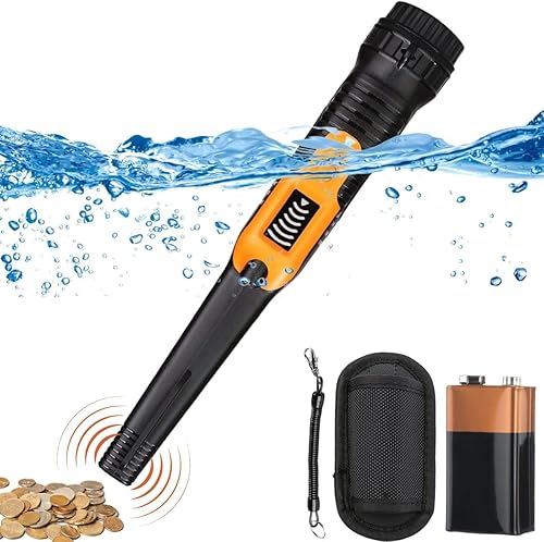 HAFJUHU Detector de metales Pinpointer para adultos y niños, 100 pies, totalmente impermeable, detección de 360, varita puntero de mano con pantalla