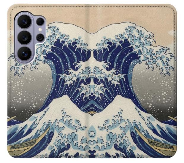Coque Hokusai Samsung S26 Ultra : housse cuir premium et protection d'art japonaise