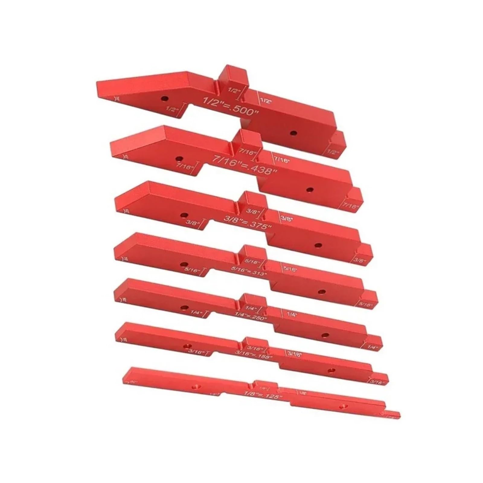 Blok wzorcowy, 7 szt. Prętów konfiguracyjnych stołu routera Aluminiowe bloki konfiguracyjne Wskaźnik wysokości Piła stołowa routera(Rood)
