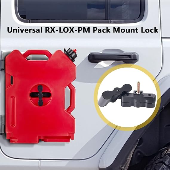RX-LOX-PM Pack Mount Lock, Locking Pack Mount with Backing Plate Base and 2 Keys, 1-3 Gallon Compatible with RotopaX Standard Fuel Pack, Water Container, Gasoline Pack, Storage Box