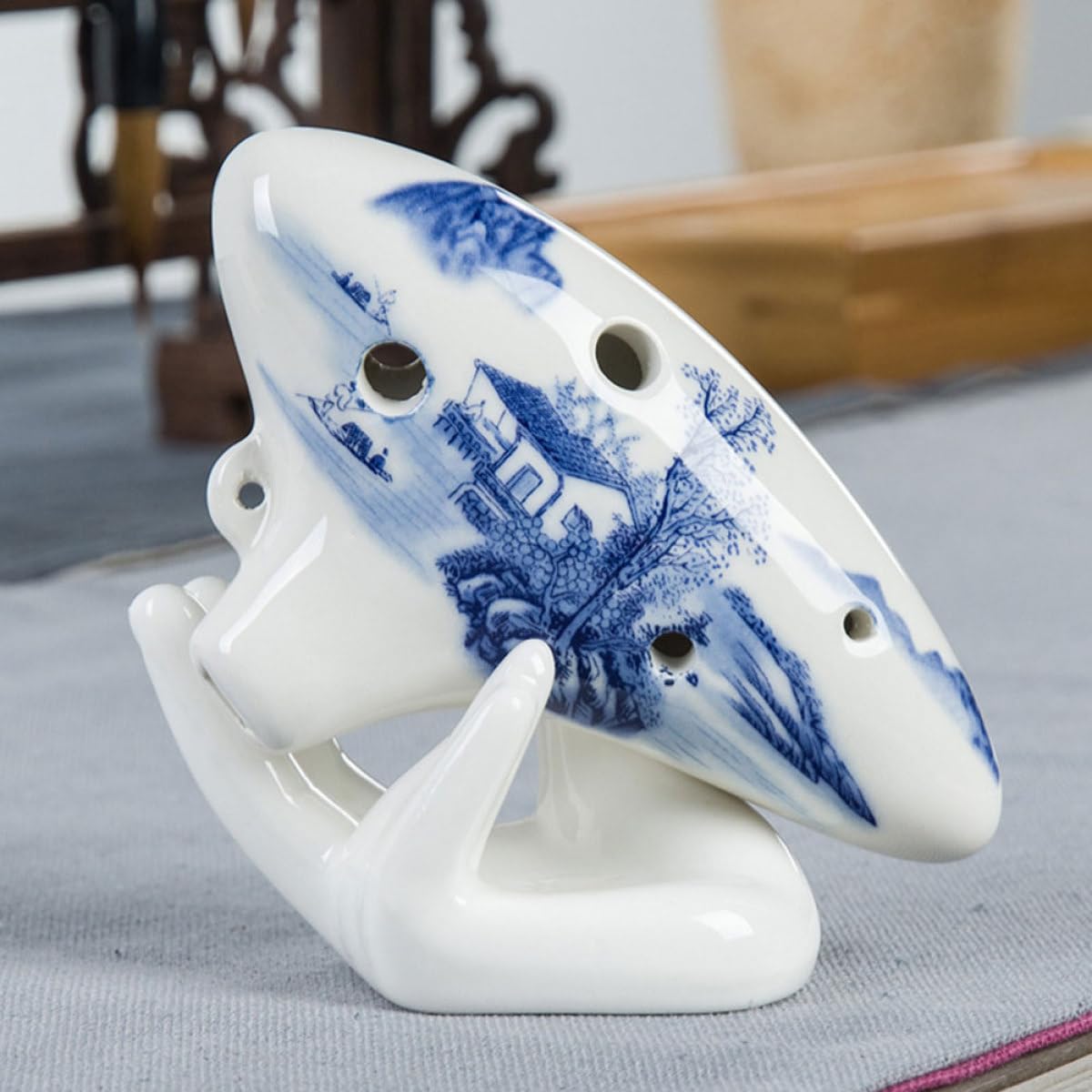 Accessori per Esposizione Ocarina 6 Pezzi Base in Ceramica Porta Flauto per Collezionisti e Decorazioni Musicali Casa