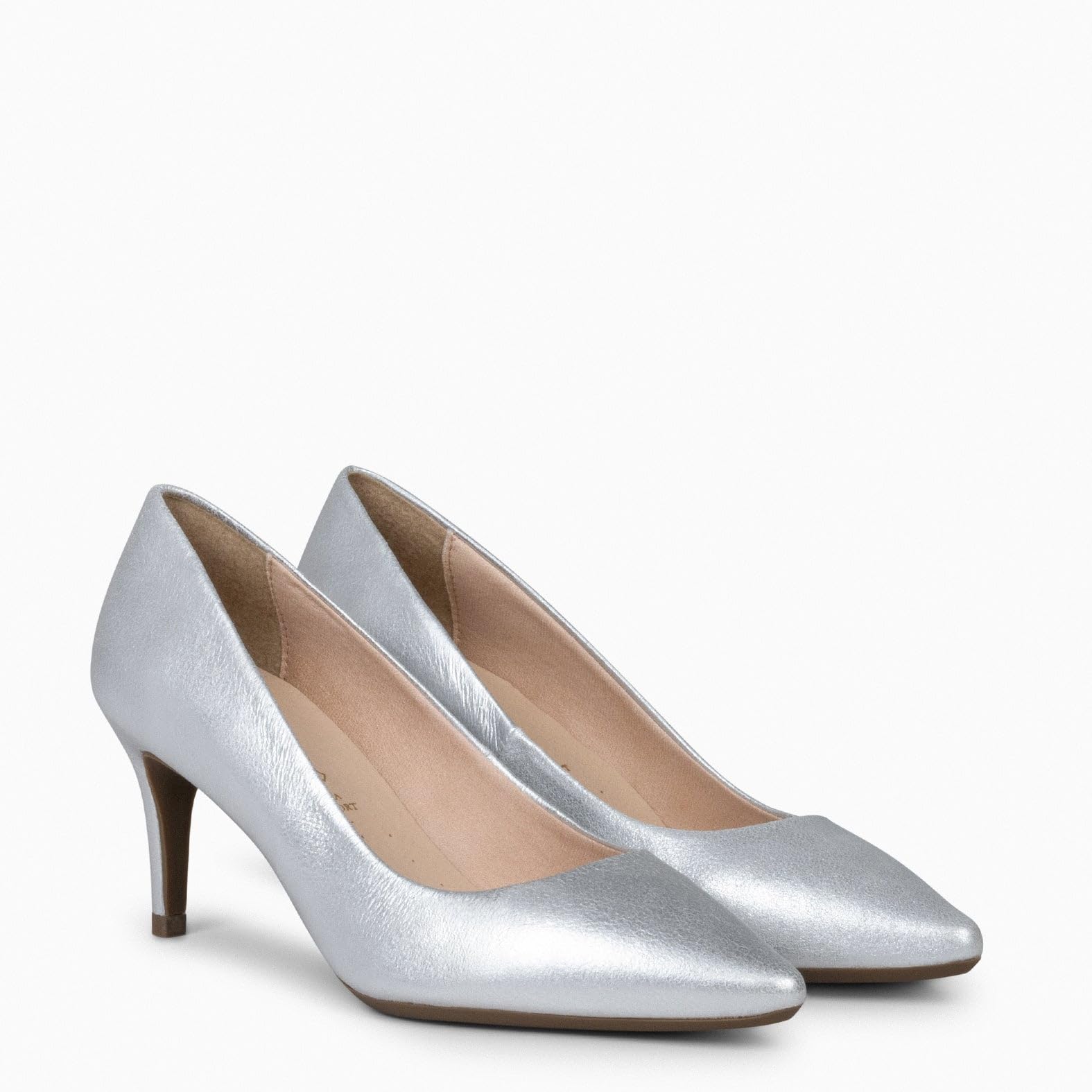 miMaO. Zapatos de tacón Fino de Piel Metalizada con Plantilla de Gel. Diseñado y Fabricado en España