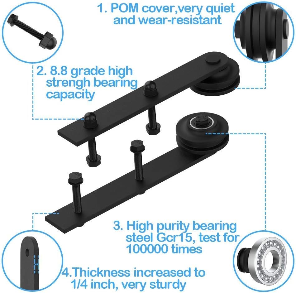 Buy ZEKOO 9 FT Stanley byPass Barn Door Hardware Max Modern Flat Track