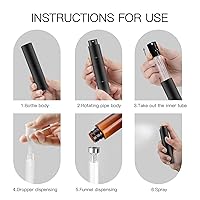 Vista 5 de Tekson 10ml Atomizador de Perfume de Viaje Recargable, Botella de Spray de Colonia Mini Vacía, Pequeña Botella de Spray de Café (Negro)