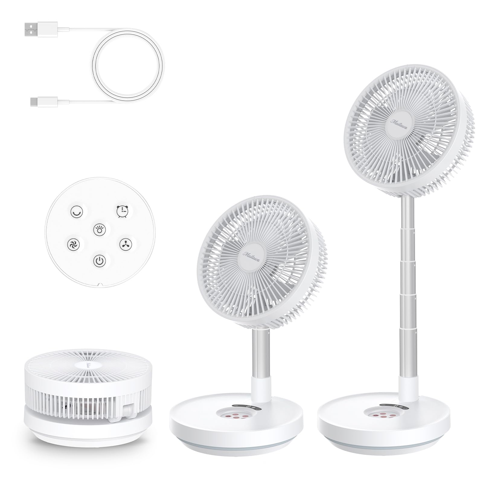Faltbarer Ventilator mit Fernbedienung 10000mAh Akku Typ-C-Anschluss