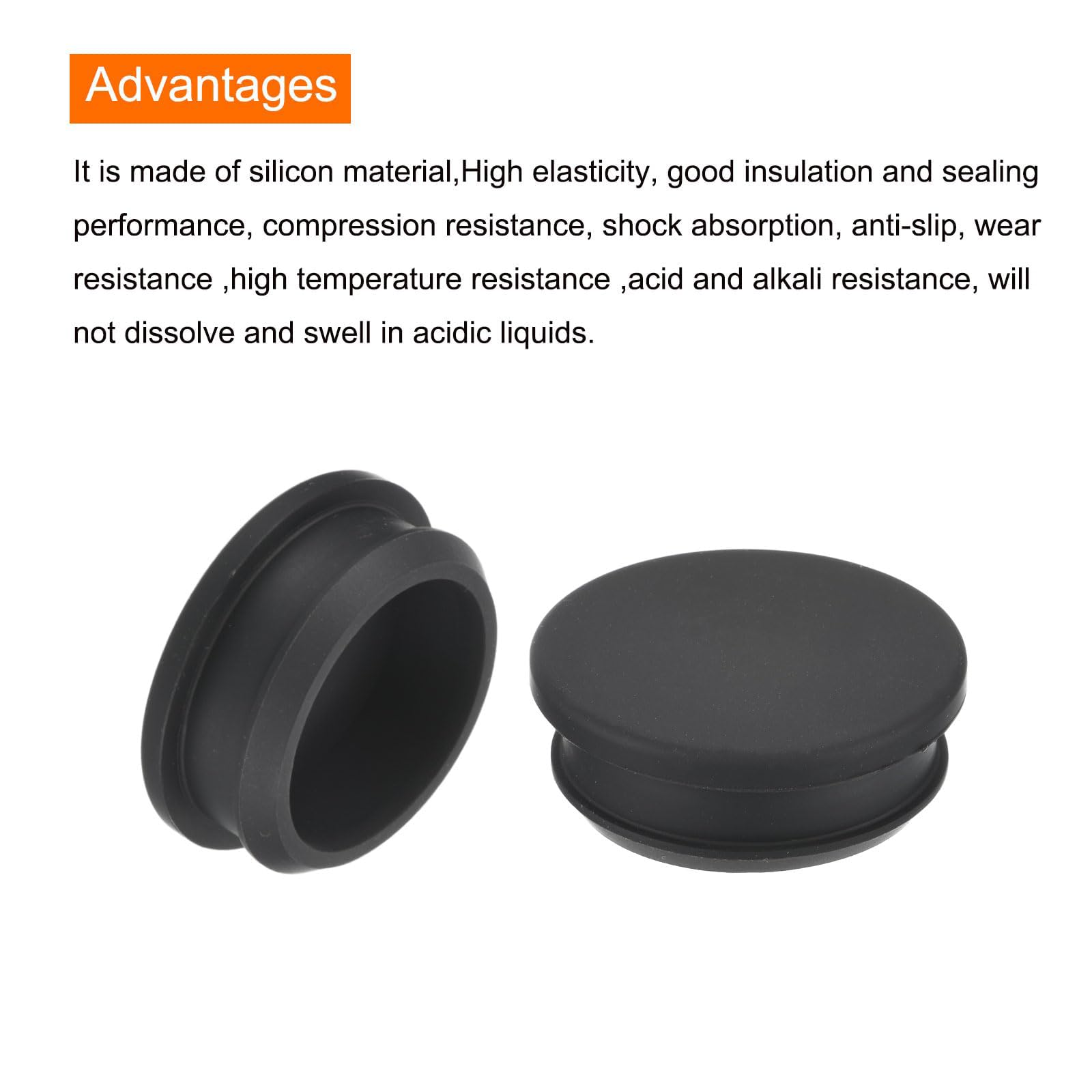 TA-VIGOR 2Pcs Silicone Snap in Locking Hole Plugs, 38.6mm Diameter Hole Stoppers - Image 4