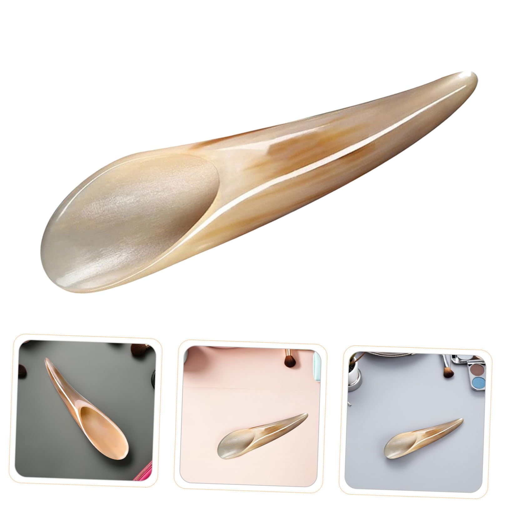 3pezzi Strumento Gua Sha per Massaggi Corpo e Viso Realizzato in Corno di Bue Liscio per Massaggio Meridiano Adatto per Schiena Collo Braccia e Gambe