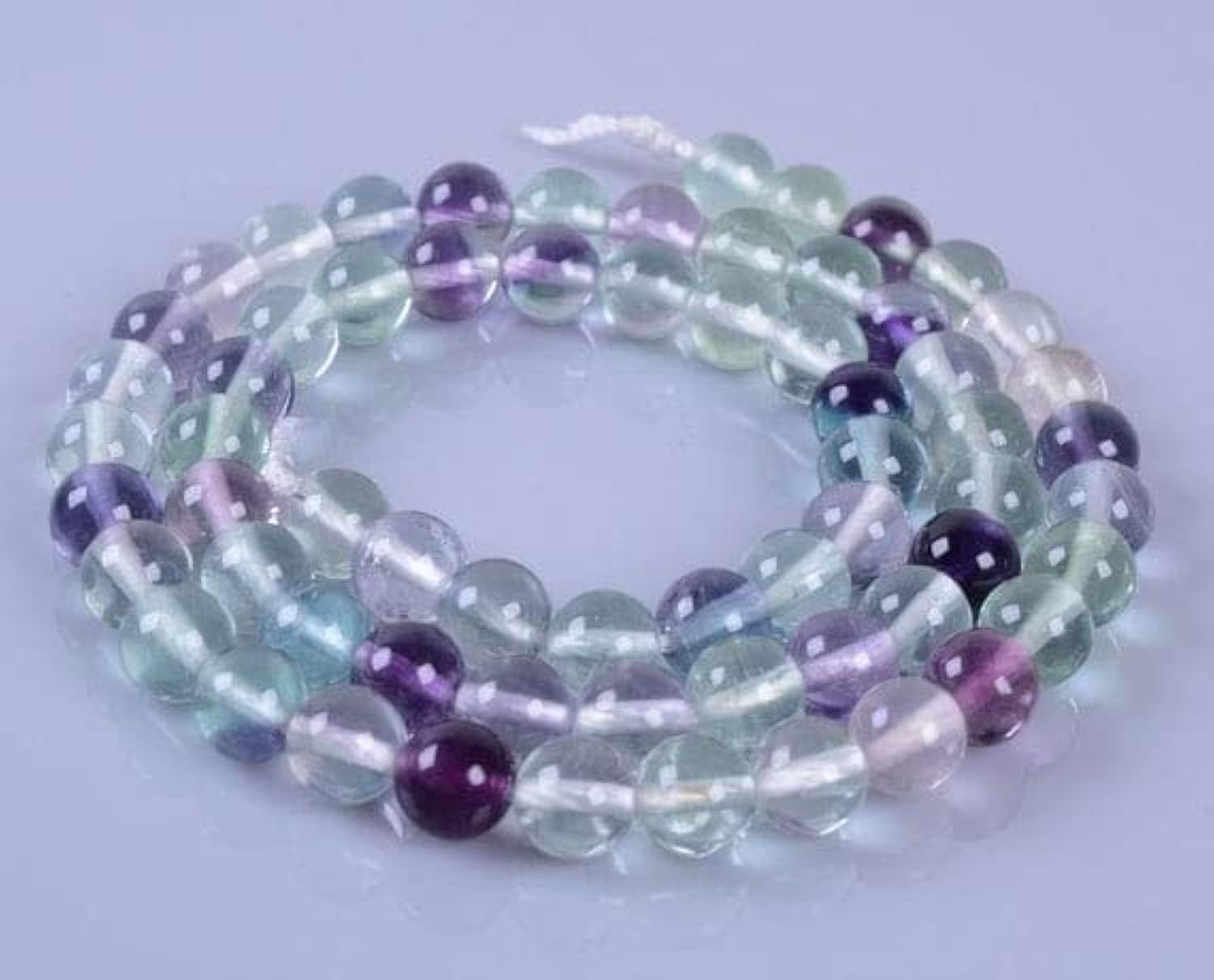 Fluorite multicolore 6mm perles de lithothérapie pour colliers et bracelets de 16"