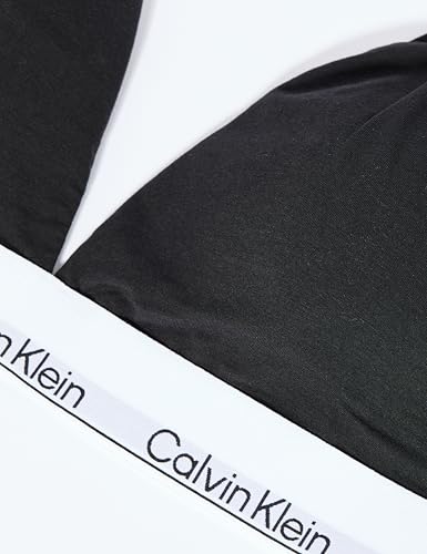 Calvin Klein Women’s Lightly Lined Triangle Bra with Logo Band, Black (Black(Ub1)), XL