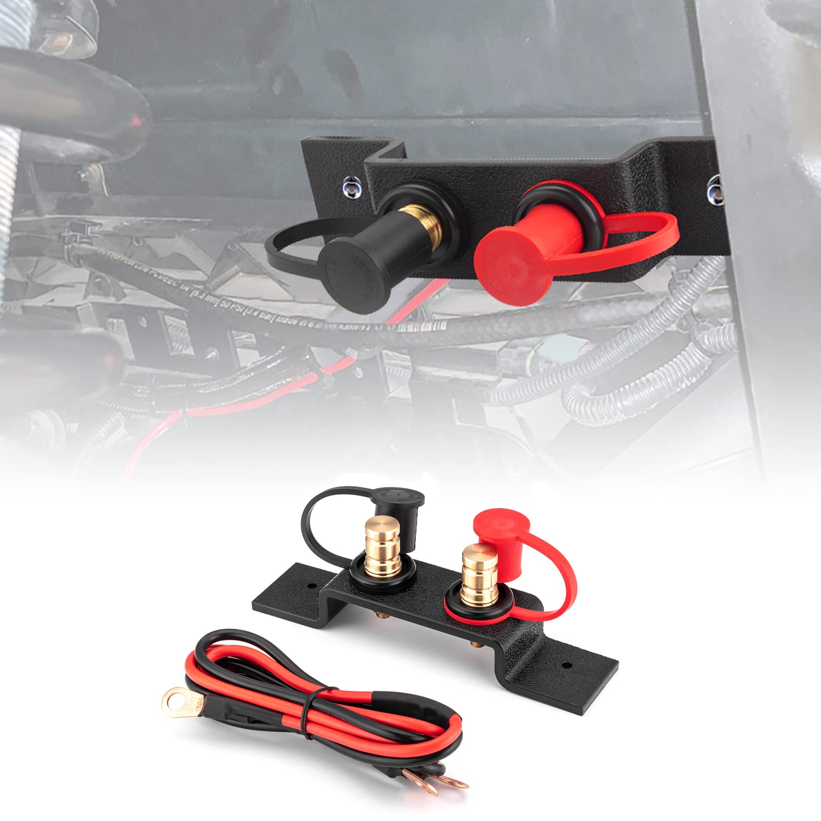 Wsays UTV Battery Jump Post Terminals Relocation Kit Quick Charging Remote Battery Tool Compatible with Can-Am X3 UTV ATV Car Trucks RV Tractor Mower Diesel Boat