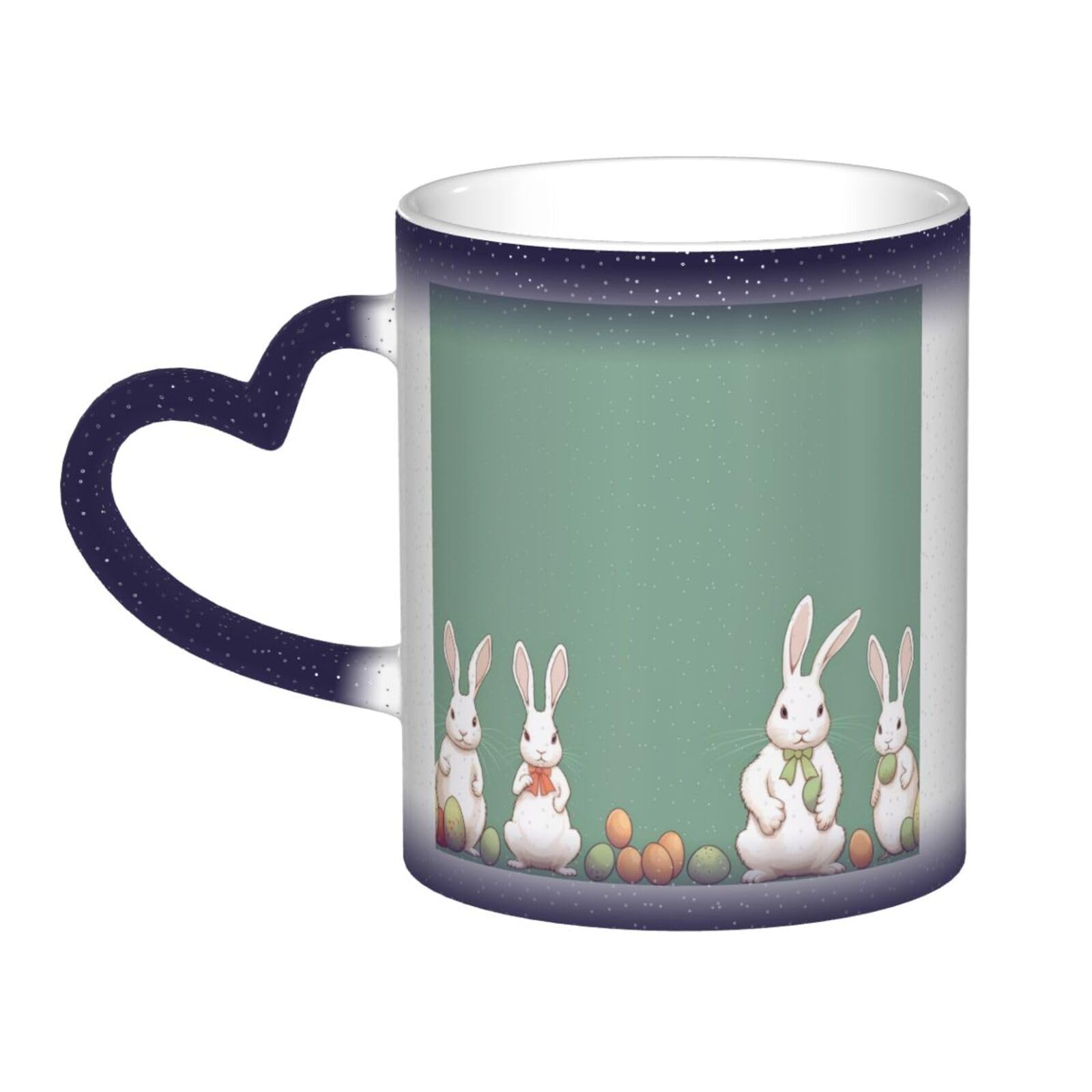 DFEPFKGOKL Heat Changing Coffee Mug - Easter Bunny - Mesmerizing Color-Changing Mug in The Sky, 11 Oz Ceramic Magic Mug Cup for Cafes, Offices, Homes