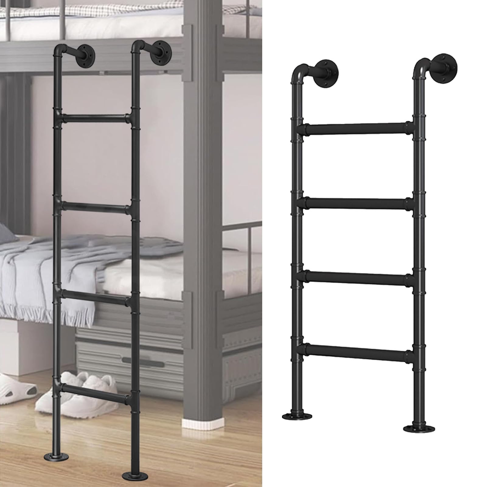 Échelle de mezzanine réglable en métal pour sécuriser les petits lits