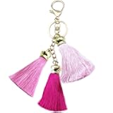 Tassel Keychain Boho Pom Pom Colorful Silk Key Chain Pendant Car Bag Charm