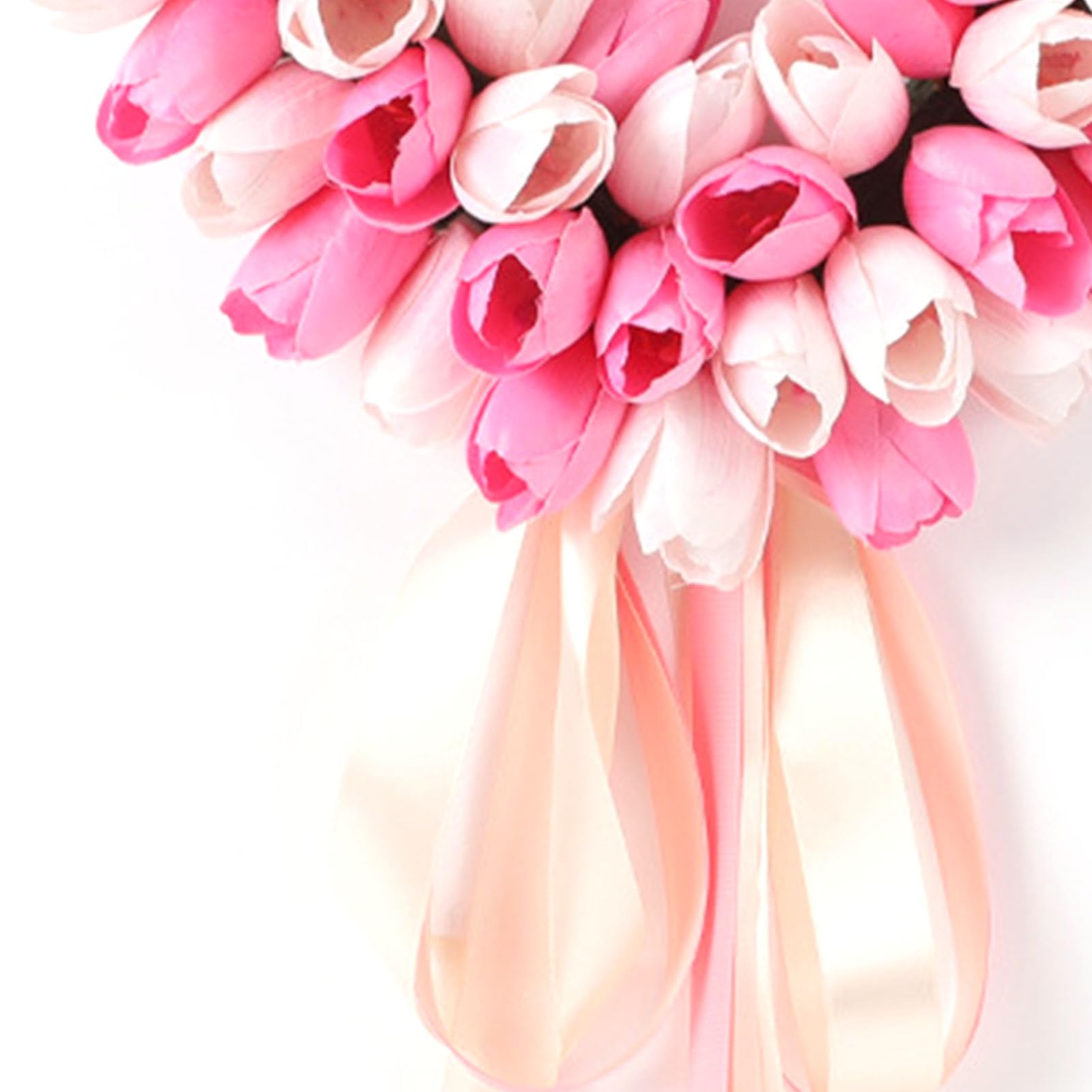 Naroote Ghiera a Forma di Cuore, Fiori Artificiali Primaverili (PINK) | Plastica, Senza Manutenzione, Anti-Sbiadimento, Uso Interno Esterno, per Matrimonio, Anniversario, Festa