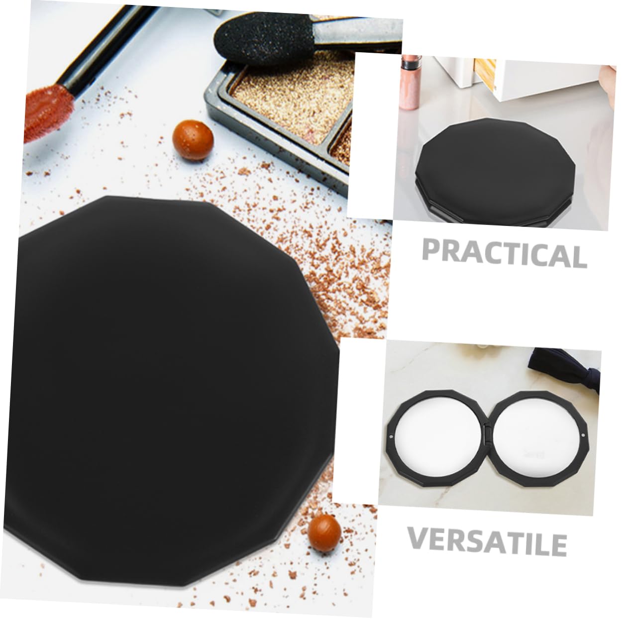 Healeved 3stücke Faltbarer Kosmetikspiegel Für Damen Tragbarer Vergrößerungsspiegel Für Reisen Und Unterwegs Kompakt Und Leicht Für Handtaschen Und Make-up-Taschen Fach Vergrößerung