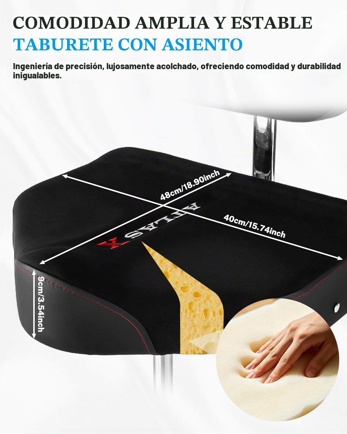 Strich Taburete de batería con Respaldo, Taburete hidráulico, Silla Regulable en Altura para Bateristas Adultos con Baquetas para ensayo y actuación SDB-40B