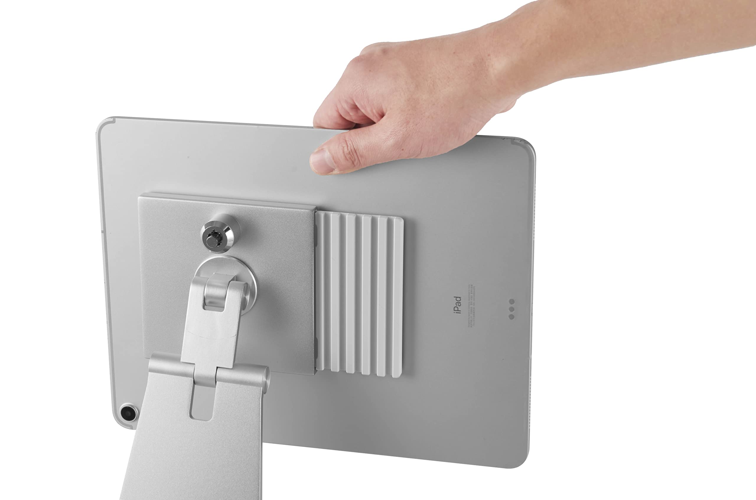 supporto commerciale riutilizzabile antifurto per tablet - avvitato e riutilizzabile con supporto adesivo, chiudibile con chiave, adatto per iPad e altri tablet