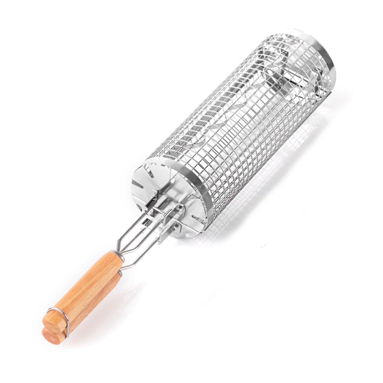 Griglia portatile in acciaio inox per pesce, gamberetti, verdure e patatine fritte, accessorio per barbecue da 50,5 x 9,8 cm, perfetto per grigliate all'aperto e barbecue