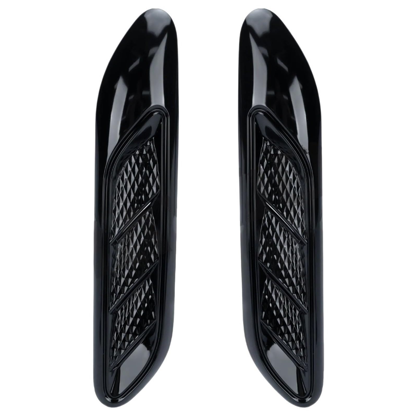 TILIEINE Car Front Side Air Vent Cover 2PCS Car Side Vent Cover Fender Air Flow Intake Trim Exterior Wing Decals Ventilation Sticker(Black)