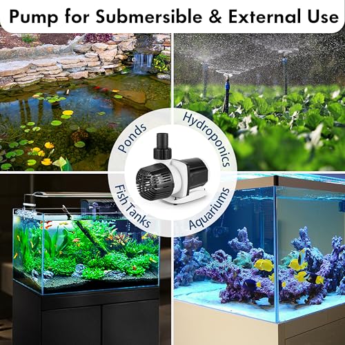 Image of Orlushy DC-5000 Silent Swirl Controllable DC aquarium Pump 40W 1320GPH-marine wavemaker return pump with sine wave Controller for salt /Freshwater coral reef fish tank sump Circulation