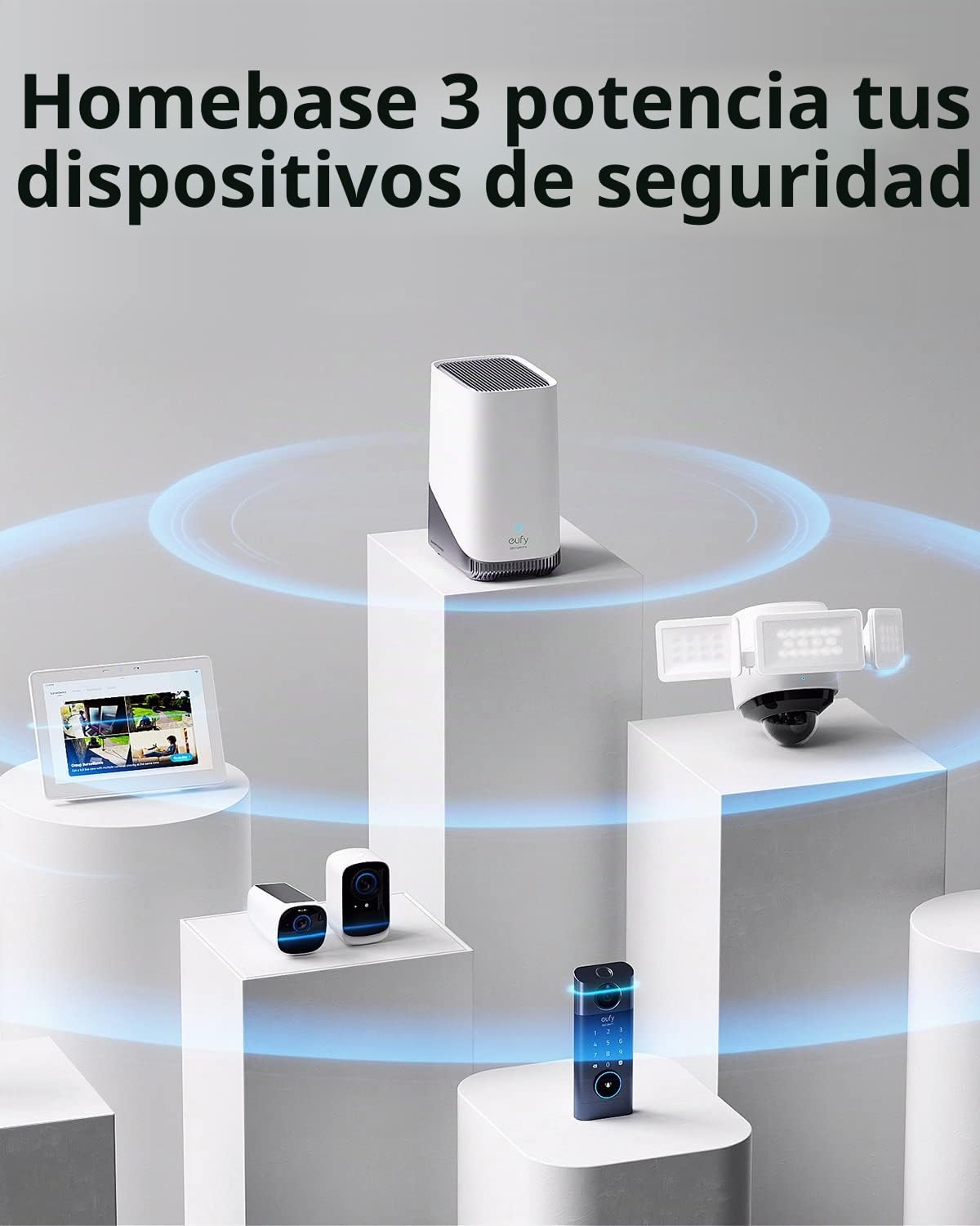 eufy Security HomeBase 3, eufy S380, cámara de vigilancia, sin costos adicionales, Memoria expandible, Compatible cifrado estándar Militar