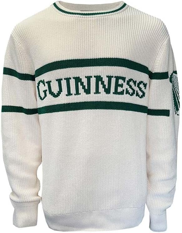 Traditional CraftGuinness - Harp Sleeve Knit Sweatshirt - Cream/Green - G5243