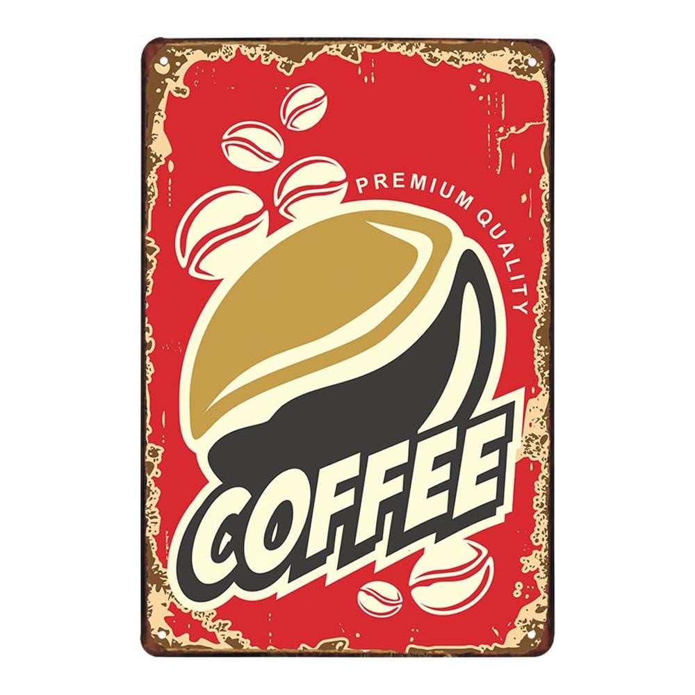 Funny Coffee Quote - Metal Tin Sign Retro Vintage Plaque Set of 4