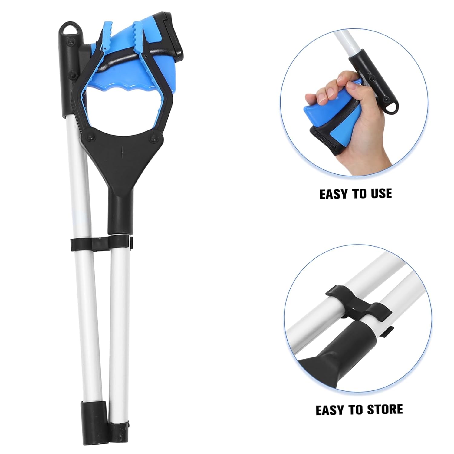 Cabilock Long Handle Trash Picker Tool Foldable Garbage Grabber Litter Picker Ergonomic Grip for Easy Waste Collection for Street Cleaners and Outdoor Cleanup