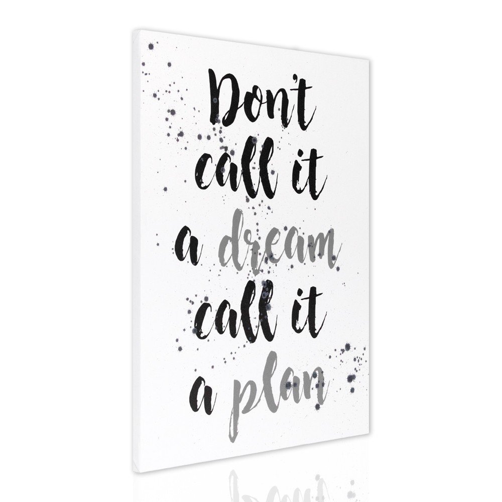 Declea Imagen de decoración moderna con frase - Decoración de pared en blanco y negro - Pintura pintada a mano sobre lienzo