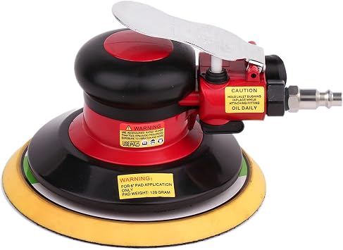 Professional Air Random Orbital Palm Sander, Dual Action Pneumatic Sander, Low Vibration, Heavy Duty ... 6 inch