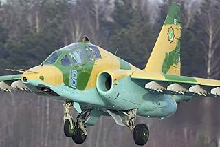 Posterazzi PSTANK100132M Su-25UB Attack Airplane of Turkmen Air Force Landing, Kubinka, Russia Photo Print, 11 x 17, Multi