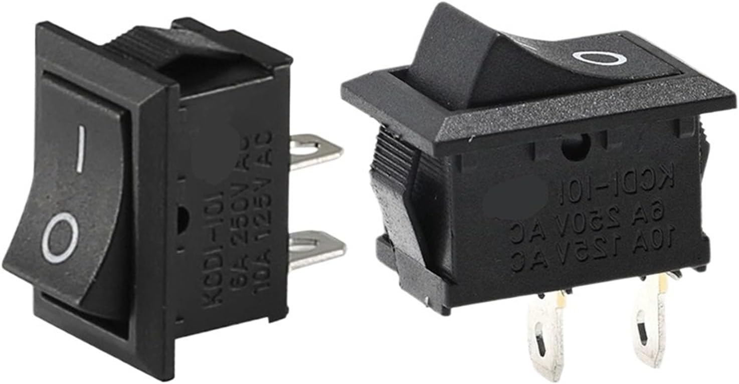 Power switch, Rocker Switch, KCD1 And KCD11 SPST ON OFF Switches Boat And Snap-In Multiple Sizes Pack Of 5 20 100 Pieces(Kcd11 10x15mm,100PCS)