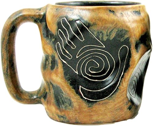 Una (1) colección Mara Stoneware Taza de café coleccionable de arte rock de 20 onzas Healing Hands