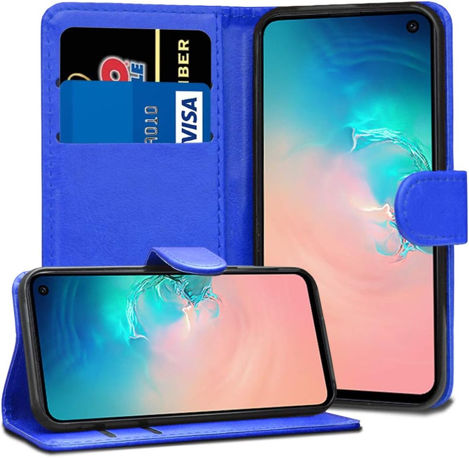 GAPlus Samsung Galaxy S10 6.1" Leather Case - Galaxy S10 6.1" -G973F/DS Premium Wallet Case Leather Flip Cover For Samsung Galaxy S10 [Card Holder] [Magnetic Closure] (Blue)