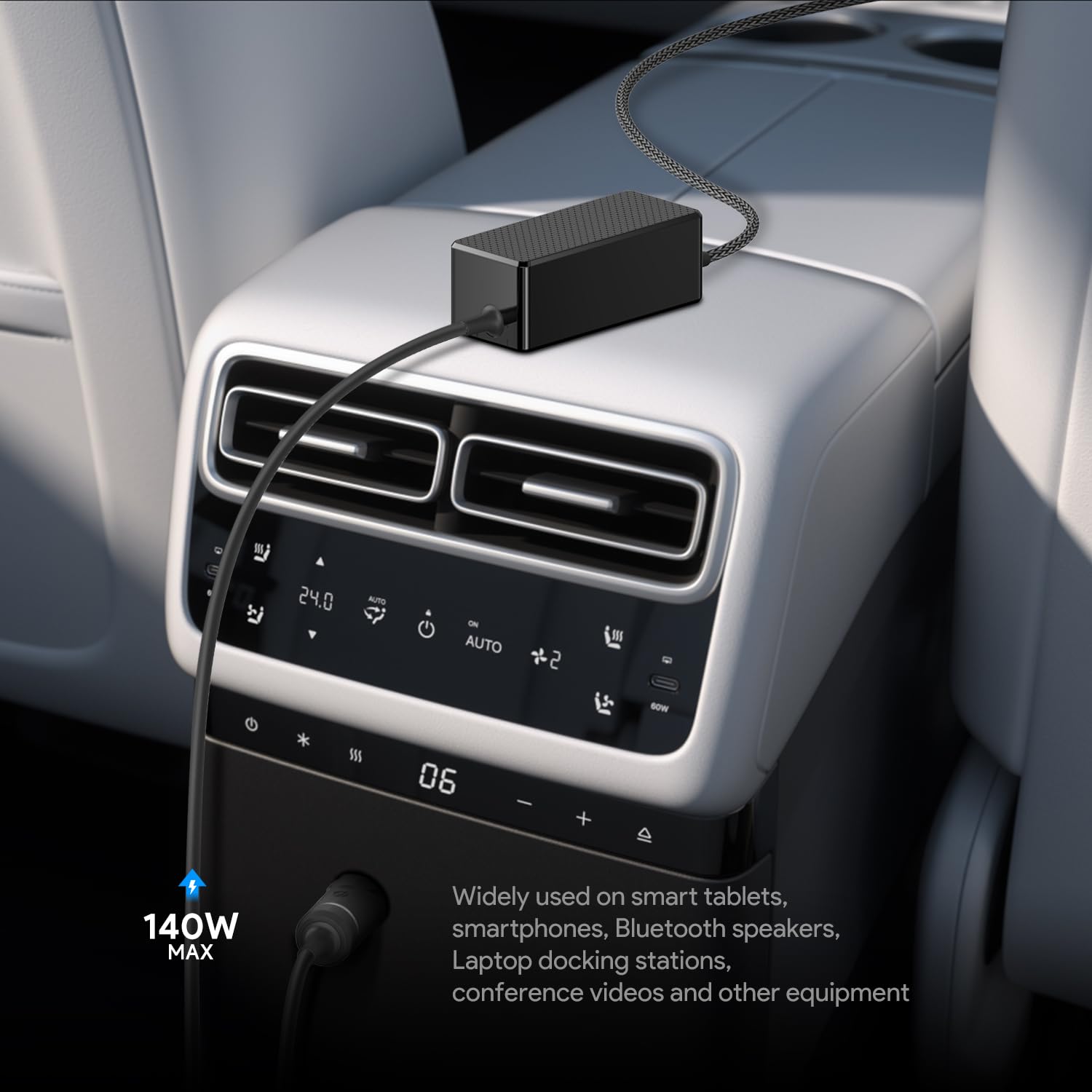 Caricatore USB C da auto 140 W PD3.1 Mini GAN 28 V 5 A Caricatore computer portatile per HP OMEN Transcend 14 Spectre X360 AI Studio Summit E16 AI Studio, HP OMEN MAX Gaming 16, MSI Titan 18 HX