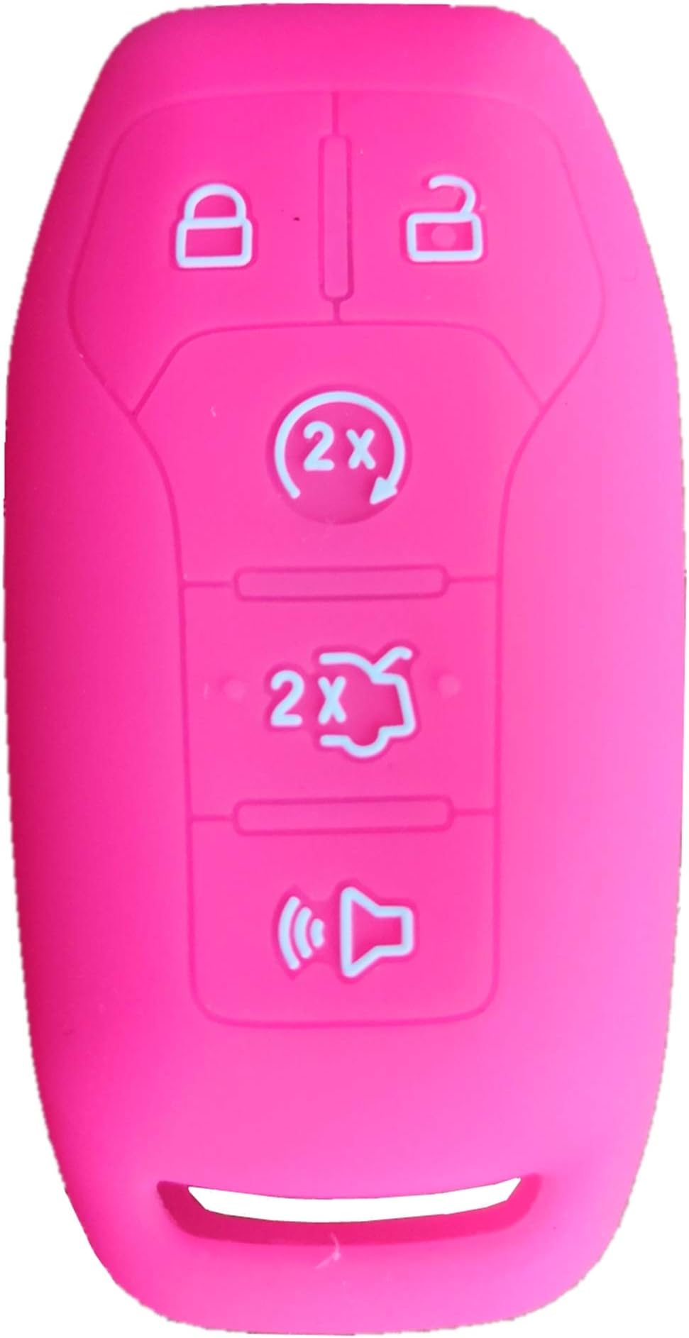 Ford Mustang Key Fob Cover: Silicone Car Remote Case Fit for Ford Mustang Fusion Exploer Edge F150 Lincoln MKZ MKX MKC | Rose Red Rpkey Key Fob Shell Protector