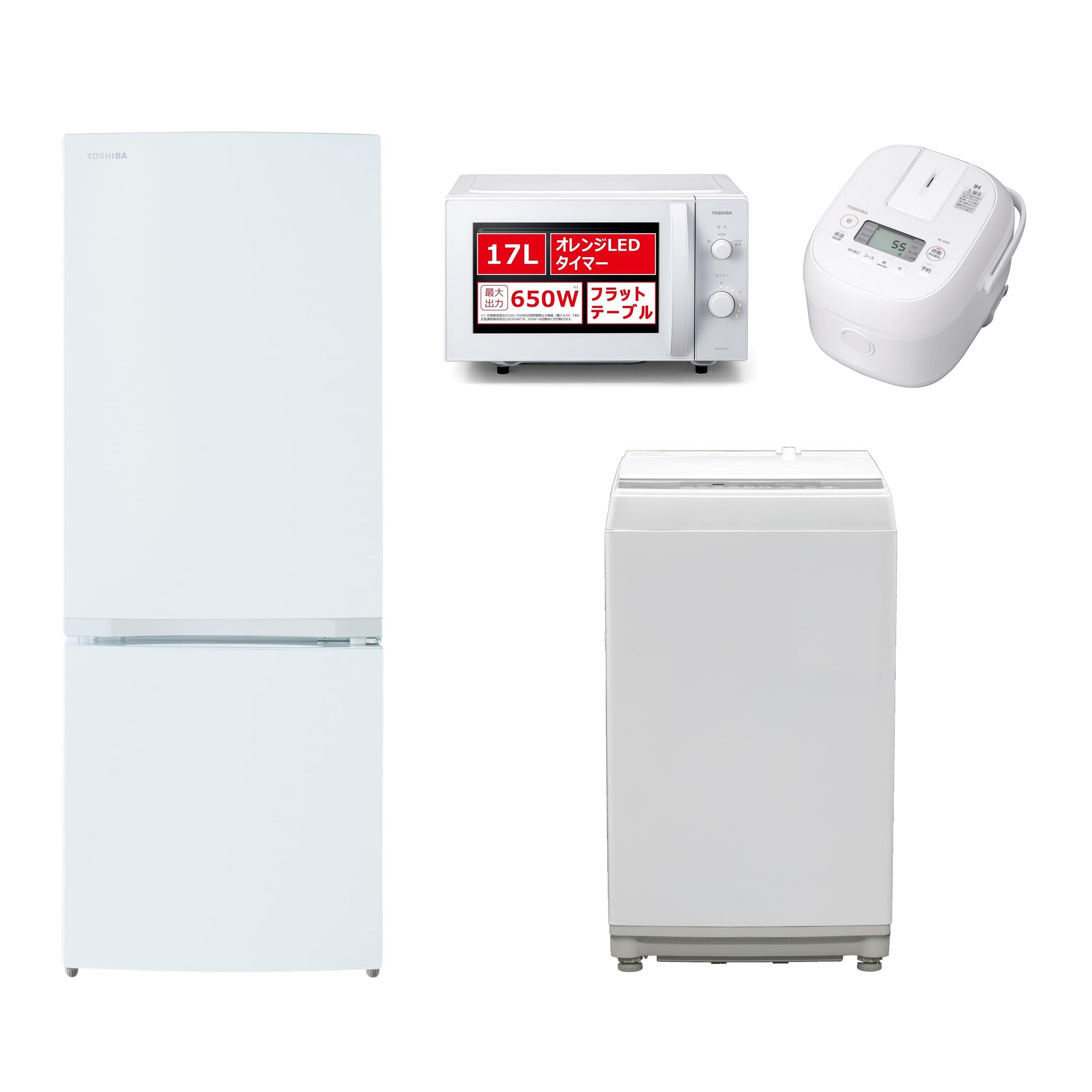 冷蔵庫 洗濯機 レンジ 炊飯器 TOSHIBA 東芝 家電セット ひとり暮らし