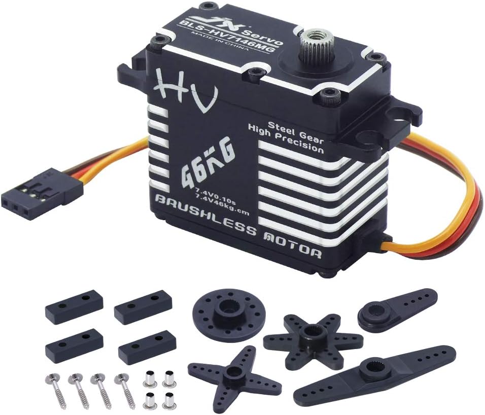 JX BLS-HV7146MG 46kg Brushless High Precision Steel Gear Full CNC Digital Servo Motor for RC Car Robot Arm Helicopter Airplane Parts