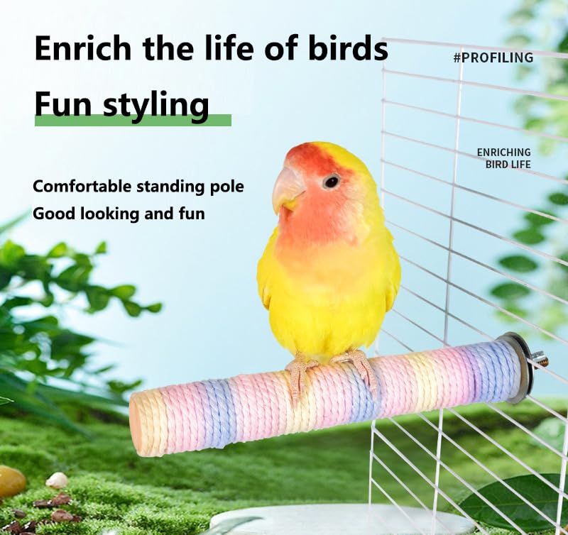 Image of 6PCS Bird Perches for Parakeet,Cockatiel&Parrot Accessories-Perch for Medium Birds,Budgies,and Conures