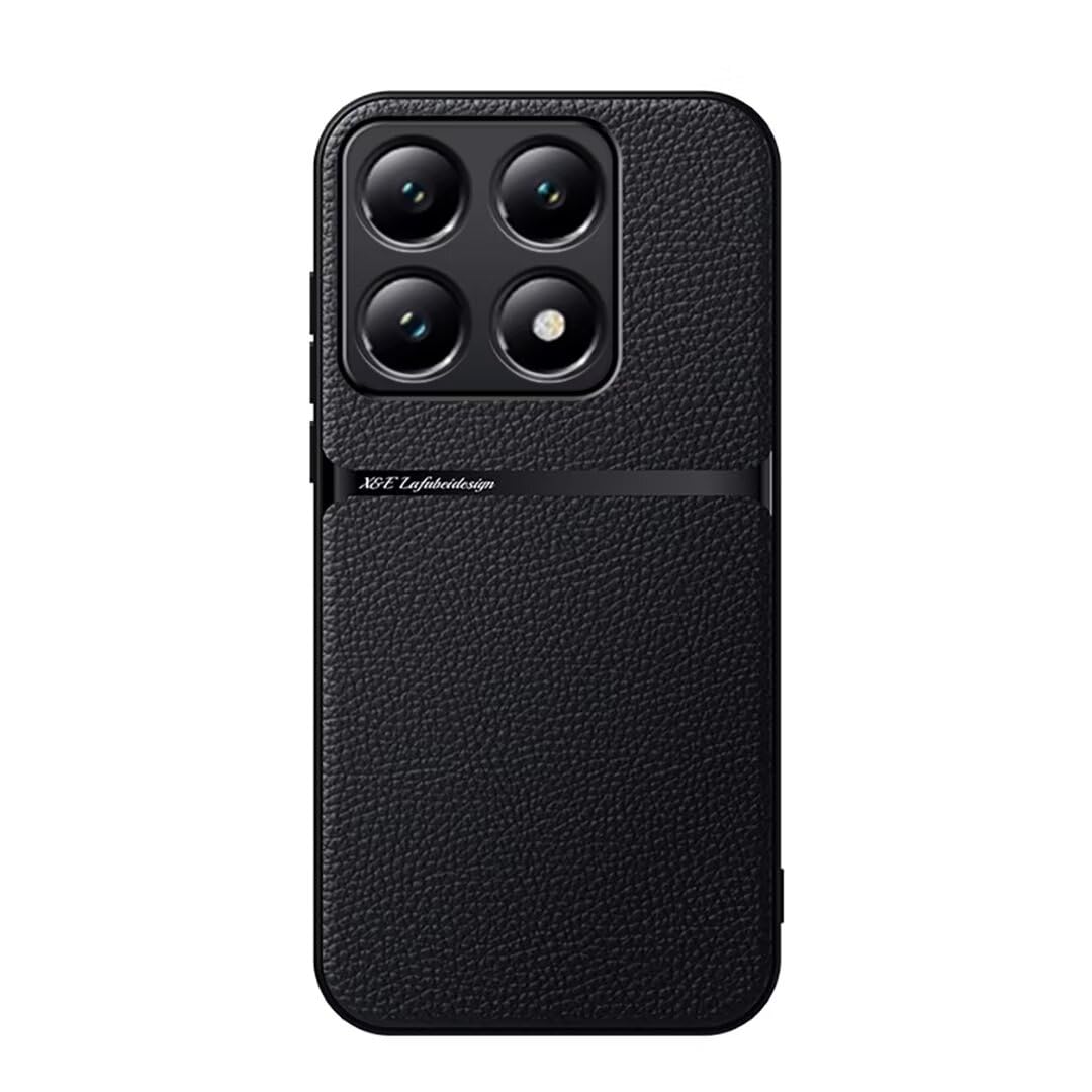 COMAKU Case for Xiaomi 14T Pro 5G, Premium Leather TPU Silicone Hybrid Texture is Non-Slip and Shockproof Phone Case Cover - Black