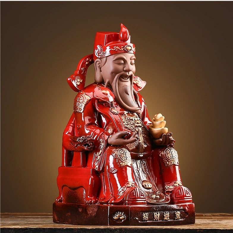 Dekoracja pulpitu Dekoracja pulpitu Bóg bogactwa Statua Dom Feng Shui Fortune Ceramika Kult Rzemiosło Ozdoby Rzeźby Dekoracja Domu
