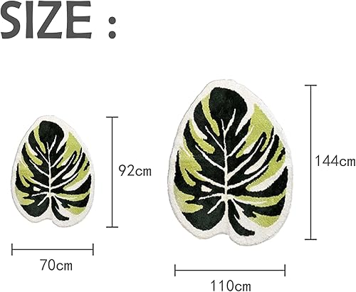 Miniatura 3 de Alfombra de baño antideslizante con diseño de hojas de Monstera, ultra suave, lavable, para niños y mascotas, tapete para dormitorio, sala de estar,