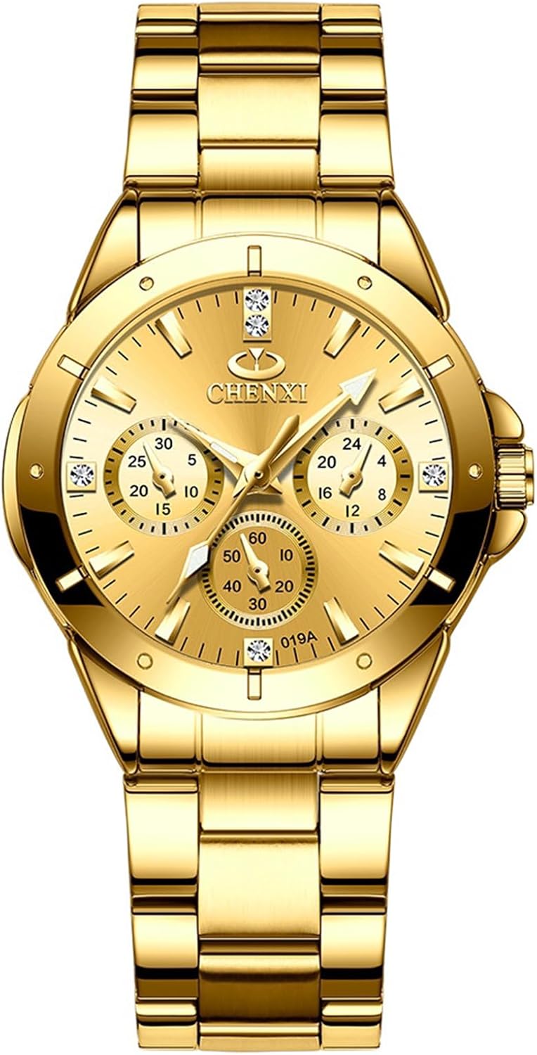 Avaner Women's Gold Wrist Watches: Stainless Steel Strap Analog Quartz Elegant Watches for Women Ladies