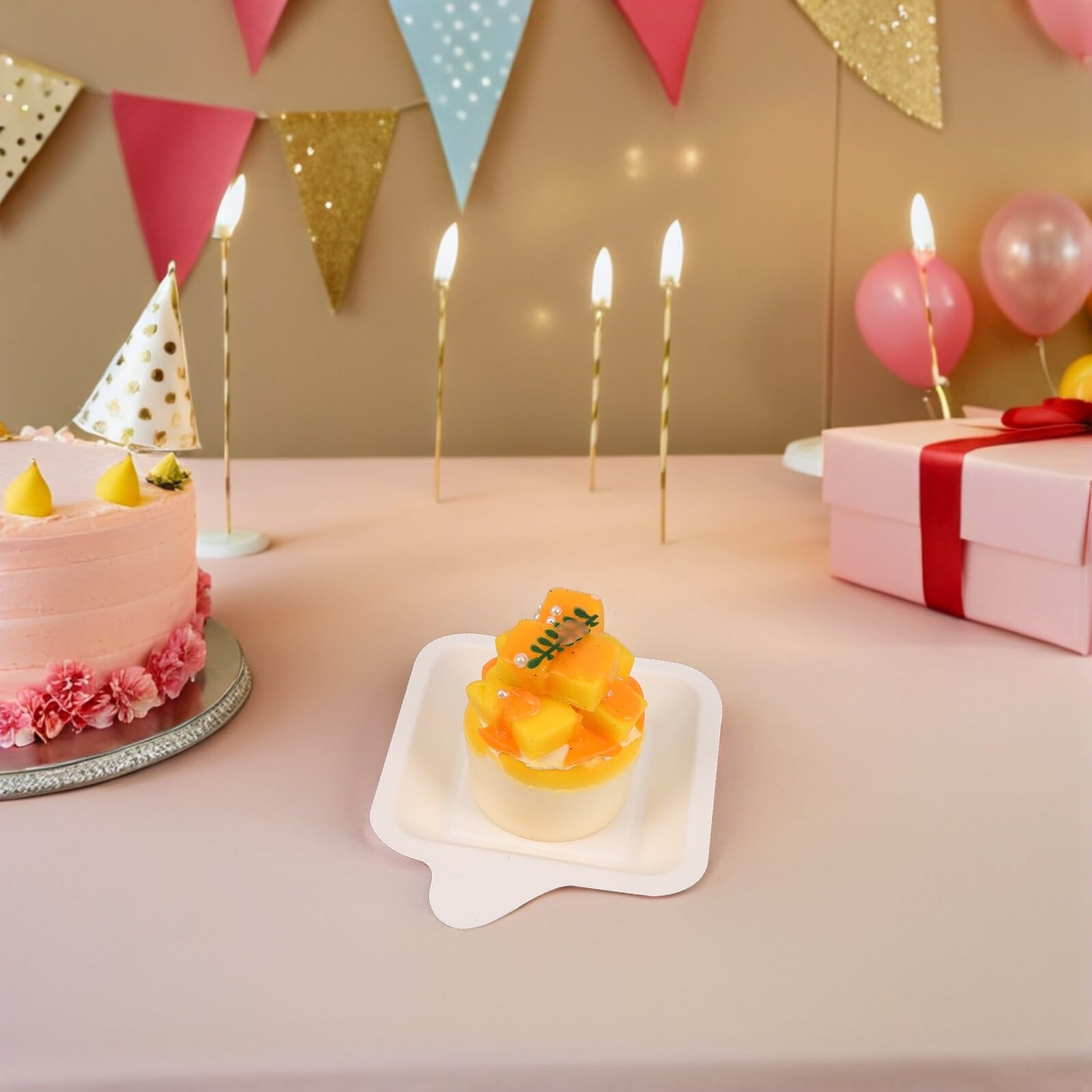100 pezzi Piatti di Carta Quadrati Usa e Getta per Dolci e Torte Piattini Dessert Small per Feste di Compleanno e Bbq per Eventi All Aperto e Pulizia Facile