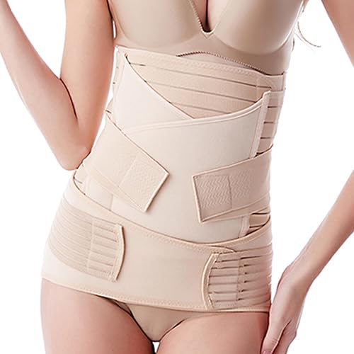 Vista 7 de TiRain 3 in 1 Postpartum Belly Support Recovery Belly/Waist/Pelvis Belt C Section Postpartum Belly Wrap Band Corset waist trainer Desnudo