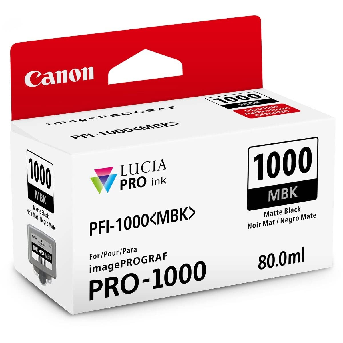 Canon Tintenpatrone PFI-1000 MBK Mattschwarz black ORIGINAL für imagePROGRAF PRO-1000 – Bild 2